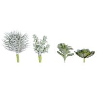 Vier künstliche Sukkulenten aus Kunststoff Kunstblumen Set in grün 6-12 cm