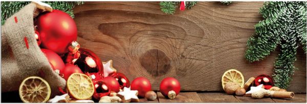 Teppichläufer Küchenläufer Teppich Weihnachten Deko & Holz waschbar in 60x180 cm
