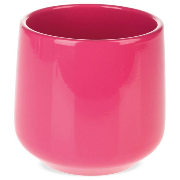 Blumentopf Pflanzgefäß bauchig einfarbig uni glänzend Keramik Ø 14 cm pink