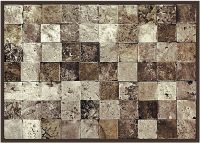 Fußmatte Fußabstreifer DECOR Beton Stein Fliesen grau Quadrate waschbar 50x70 cm