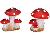 Pilze Dekoaufsteller Aufsteller Dekofiguren rot weiß Ton nach Verfügbarkeit 16 cm
