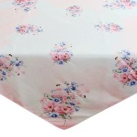 Tischdecke Blüten Pastellfarben rosa bunt bedruckt Polyester 1 Stk 110x110 cm