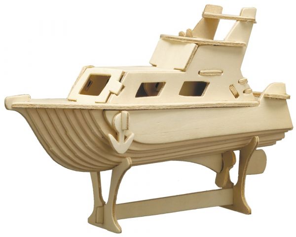 Yacht 3D Holz Steckbausatz Schiff Bastelset / Kinder Bastelset ab 10 Jahren