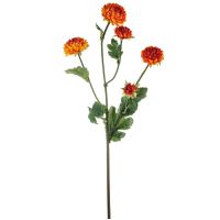 Mini Chrysantheme künstlich Deko Blume Kunstblume Herbst Blüte 1 Stk - orange