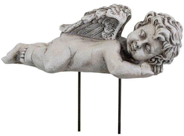 Engel liegend mit Herz & Draht Engelsfigur Dekofigur Figur Poly 1 Stk 12x5x4,5 cm