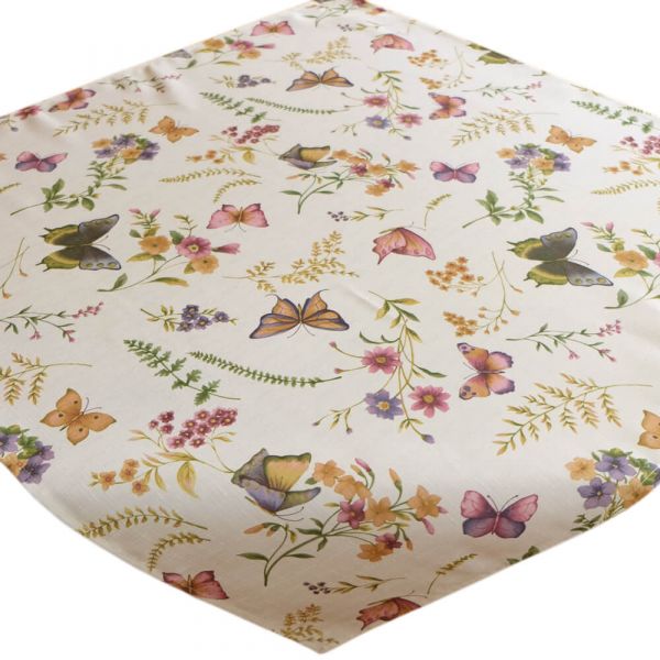 Tischdecke Mitteldecke Schmetterlinge Textil Druck bunt Tischwäsche 85x85 cm