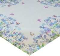 Tischdecke Mitteldecke Druck bunt Blumen, Schmetterlingen Tischwäsche 85x85 cm