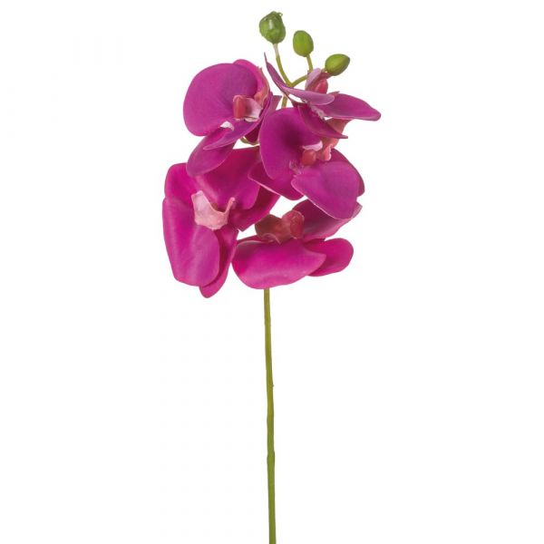 Deko Orchidee mit Blüte, Knospe und Real Touch Gefühl 37 cm 1 Stk pink