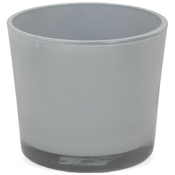 Glas Übertopf Glasvase Pflanztopf Dekoglas konisch grau 1 Stk - Ø 11,5x11 cm