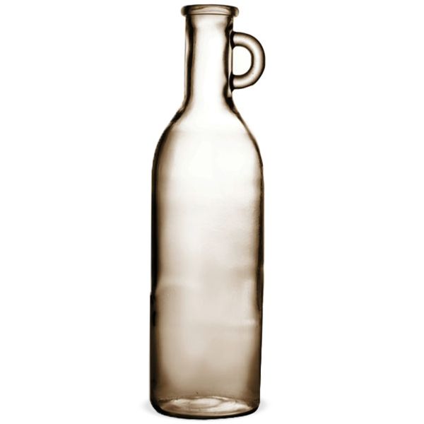 Flasche mit Henkel Vase Dekoflasche schmal Blumenvase klar braun Ø 14x50 cm