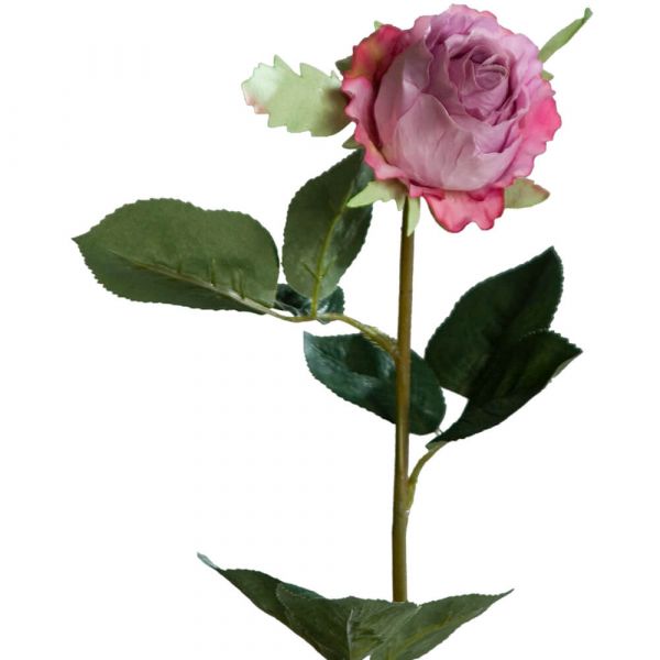 Rose Kolumbien Kunstblume Stielrose Kunstpflanze Blüte - 1 Stk 37 cm - flieder