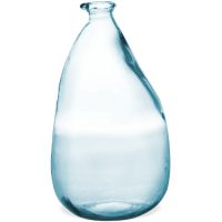 Vase Blumenvase bauchig Pflanzgefäß oval Glasvase Pflanzvase klar blau Ø 21x36 cm