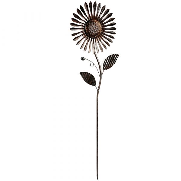 Windrad Blume Stab Dekostecker Gartenstecker Gartendeko Metall braun 90 cm