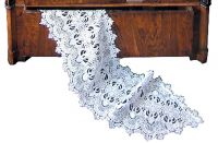Tischläufer Mitteldecke Vollspitze Blumen wollweiß Tischwäsche 1 Stk 30x160 cm