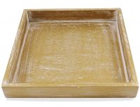 Tablett Dekotablett Holztablett Dekoschale Holz quadratisch gold 1 Stk 20x20 cm