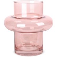 Moderne Vase aus Glas in rosa 19 cm