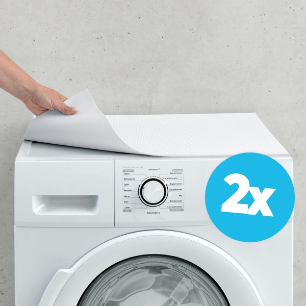 Waschmaschinenauflagen 2er Set Waschmaschine Abdeckung zuschneidbar weiß