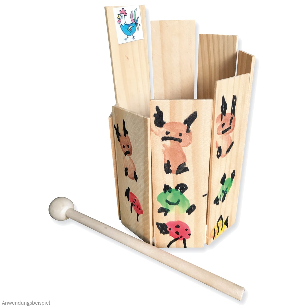 Bausatz Rührtrommel Instrument Basteln Holz Musik Ostern Kinder Spielzeug 