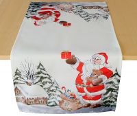 Tischläufer Mitteldecke Weihnachtsmann Druck bunt Tischwäsche 1 Stk 40x85 cm