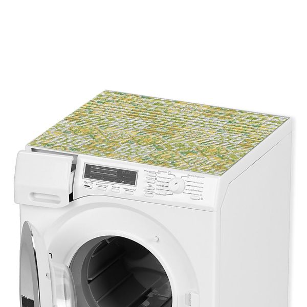Waschmaschinenauflage Waschmaschine Abdeckung Kachel gelb  zuschneidbar