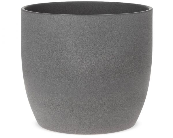 Übertopf Blumentopf klassisch raue Oberfläche Keramik dunkelgrau 1 Stk Ø 14x13 cm