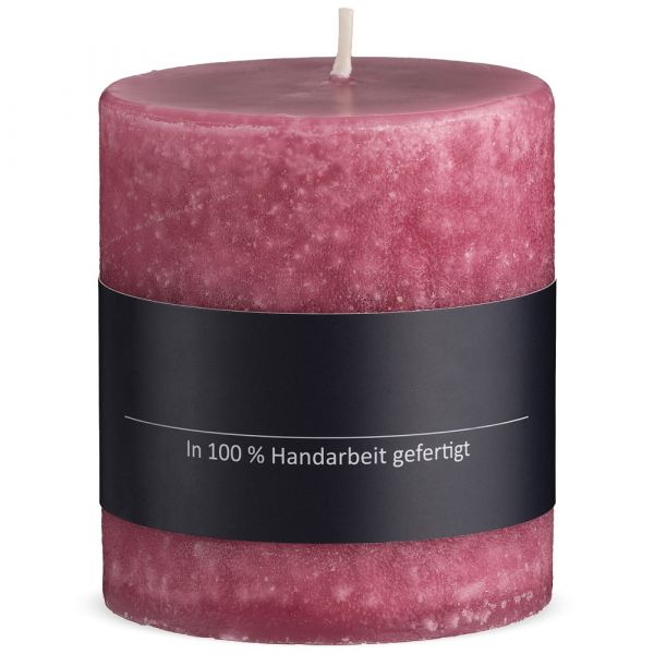 Kerze Stumpenkerze durchgefärbt einfarbig uni Ø 7x12 cm rosa pink