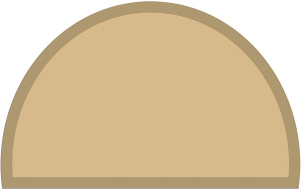 Fußmatte Fußabstreifer UNI einfarbig rutschfest 50x80 cm halbrund Farbe beige