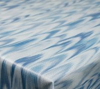 Tischdecke In- Outdoor Tischtuch Wellen Vlies blau Ø 140 cm