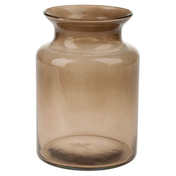 Große Vase aus Glas moderne Bodenvase in braun Ø 14x20 cm