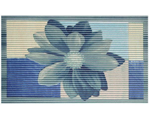 Motivmatte NOVA SKY Badmatte 3D BLÜTE waschbar Polyester blau 1 Stk 48x80 cm