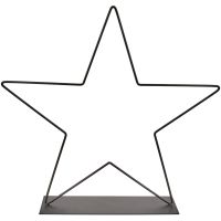 Stern auf Fuß Metallstern Dekostern Figur Metall schwarz Ø 25x0,4 cm