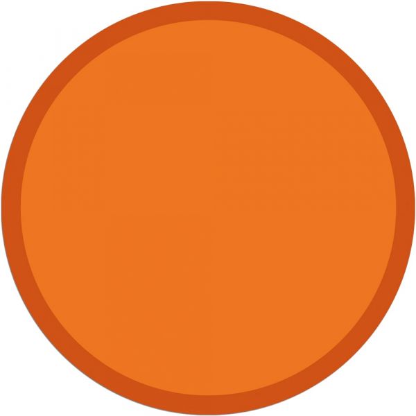 Fußmatte Türmatte Teppich UNI einfarbig rutschfest Ø 65 cm rund Farbe orange