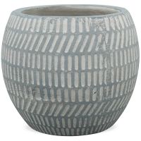 Pflanztopf Blumentopf Keramik Muster rund Gartendeko grau 1 Stk Ø 15x13 cm