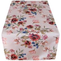 Tischläufer Blüten Allover Druck Rosen altrosa bunt Polyester 1 Stk 40x90 cm