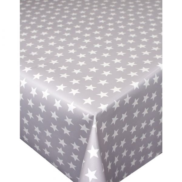 Tischdecke STERNE Muster Weihnachten Wachstuch 1 Stk 130x160 cm grau weiß