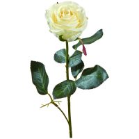 Rose Madame Kunstblume Stielrose Kunstpflanze Blüte 37 cm 1 Stk - creme weiß