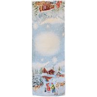 Tischläufer Mitteldecke Winterlandschaft bunt Polyester Baumwolle 45x140 cm
