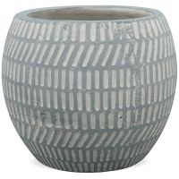 Pflanztopf Blumentopf Keramik Muster rund Gartendeko grau 1 Stk Ø 16,5x14 cm