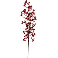 Beerenzweig Kunstzweig Dekozweig Kunstpflanze Bastelmaterial rot 68 cm