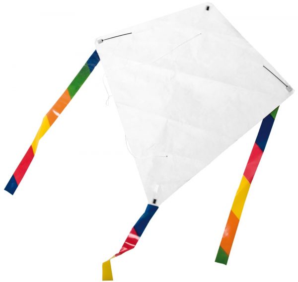 Kinderdrachen BASTELDRACHE Flugdrachen für Kinder mit Zubehör Polyester 49 cm 1 Stk weiß
