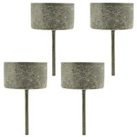Dekorativer Teelichthalter Kerzenhalter Stab Metall zink 4er Set Ø 4,1x9 cm