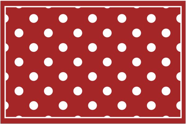 Fußmatte Fußabstreifer DECOR Punkte weiß & rot gepunktet waschbar - 40x60 cm