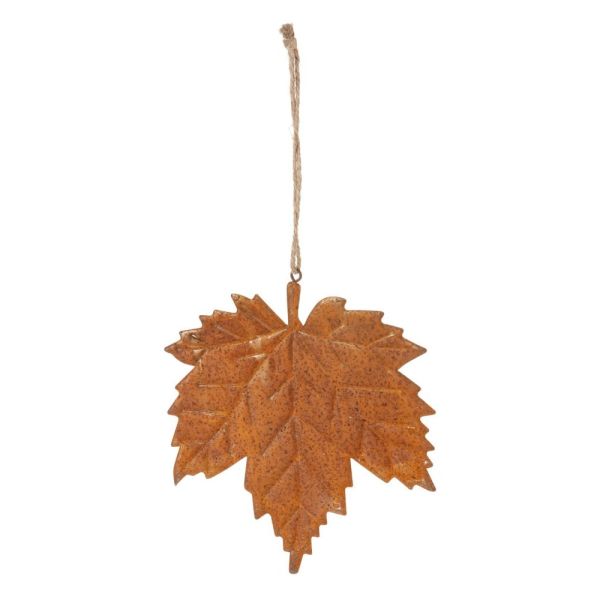 Dekohänger Blatt Ahornblatt Hängedeko Herbstdeko Metallhänger rost braun 49 cm