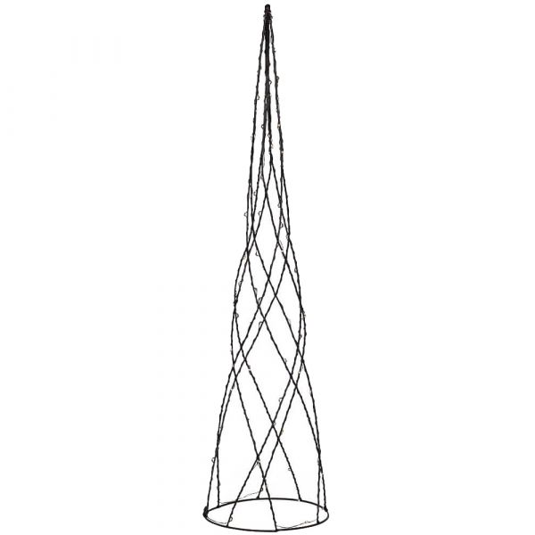 LED-Winterbeleuchtung Pyramide Helixform Metall schwarz 1 Stk Ø 15x60 cm
