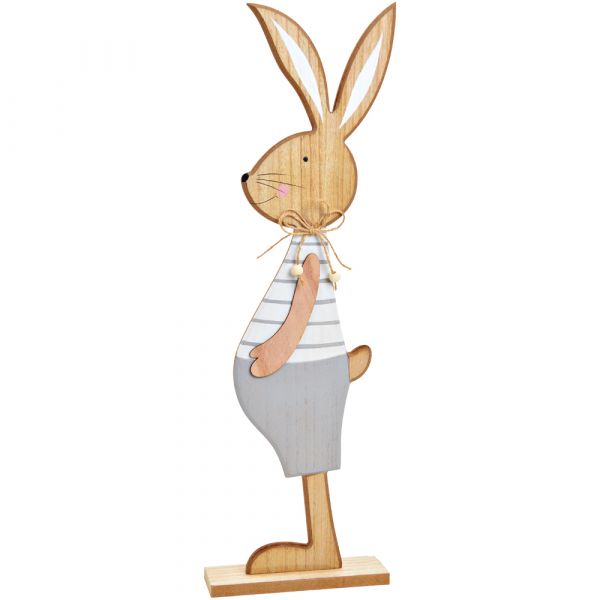 Osterhase Hasenfigur Ostern Hase Holz Aufsteller Figur Osterdeko grau 1 Stk 60 cm