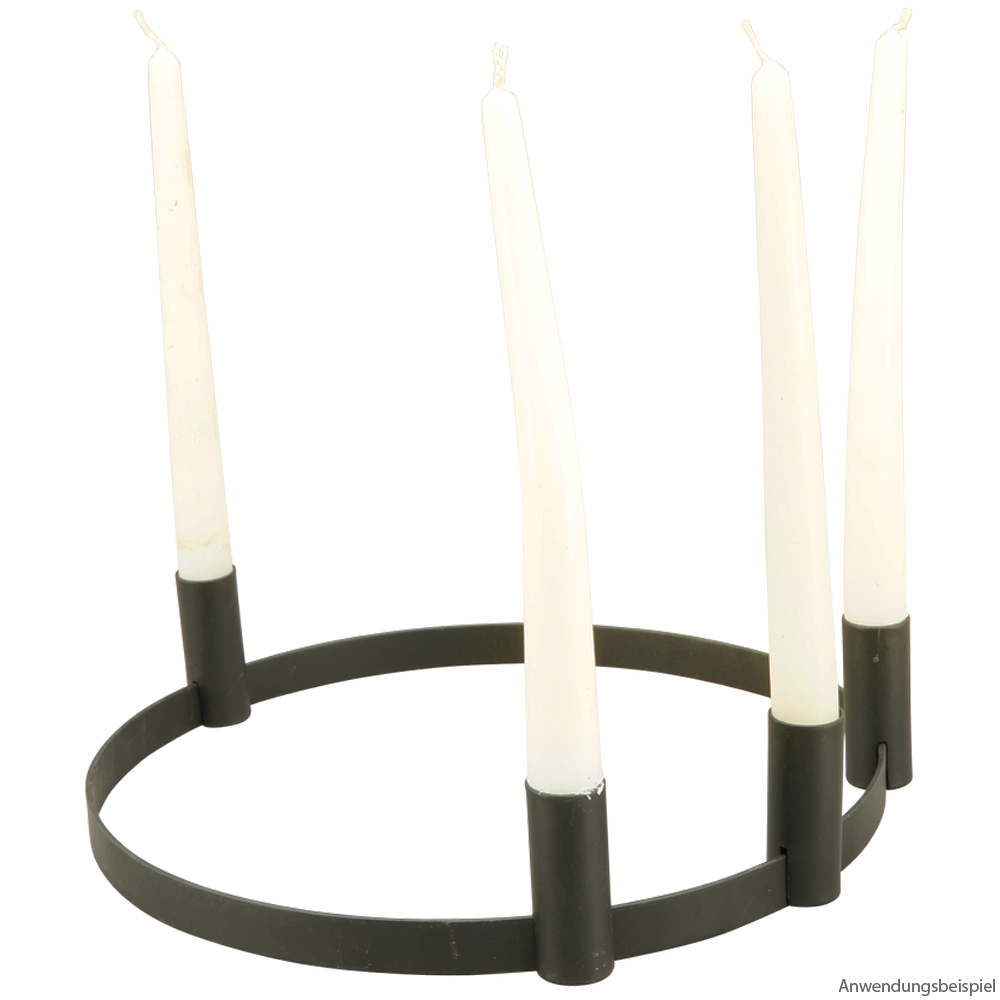 Kerzenhalter 4 Kerzen Kerzenständer Stabkerzen Adventskranz schwarz Ø  30x6,5 cm kaufen