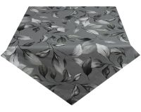 Tischdecke AGATHE Blätter bestickt Mitteldecke grau Baumwolle 110x110 cm