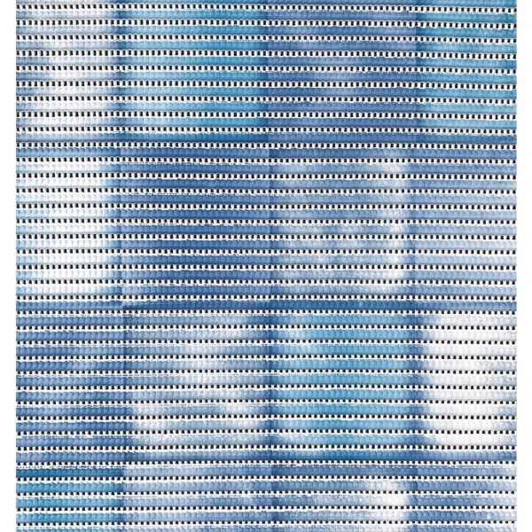 Weichschaum-Bodenbelag NOVA TEX Läufer Fliesenoptik groß blau 100 cm