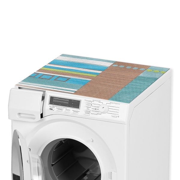 Waschmaschinenauflage Waschmaschine Abdeckung zuschneidbar bunte Streifen