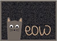 Fußmatte Fußabstreifer DECOR Meow Katze Miau Comic Cat braun waschbar 50x70 cm